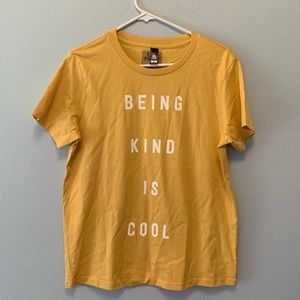 Womens mustard being kind is cool tee